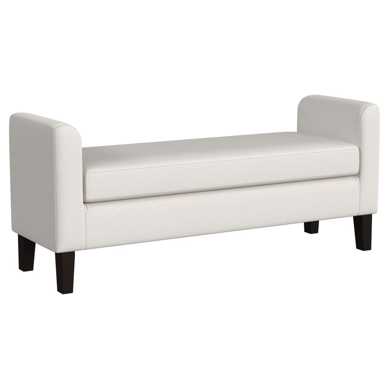 910260 Rex Fabric Upholstered Accent Bench with Armrests Vanilla