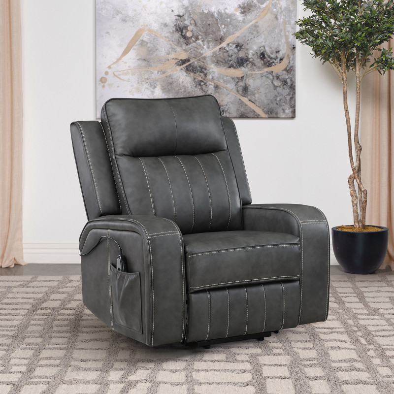 603194P Raelynn Upholstered Power Lift Recliner Chair Grey
