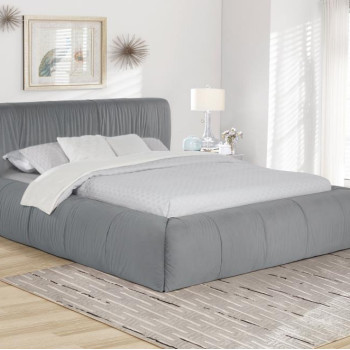315981Q Wilshire Upholstered Queen Platform Bed Grey