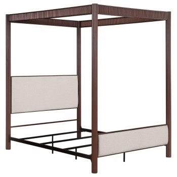 360331Q Zimmerlee 89-inch Metal Queen Canopy Bed Rust Brown
