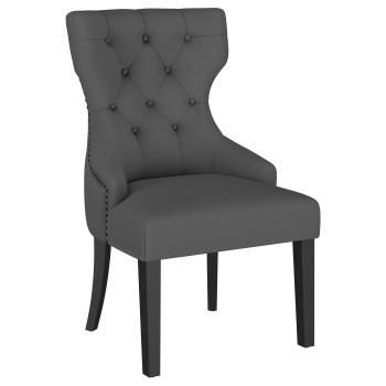 115562 Baney Fabric Upholstered Dining Side Chair Grey and Black