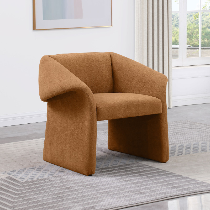 907523 Ramsey Upholstered Sloped Arm Accent Chair Honey