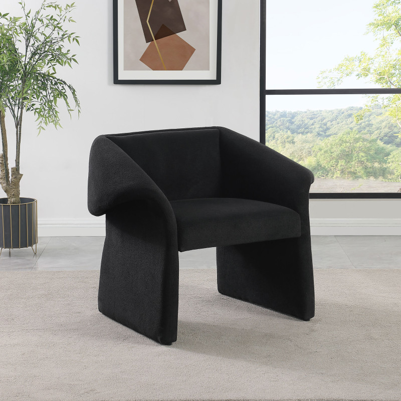 907524 Ramsey Upholstered Sloped Arm Accent Chair Black