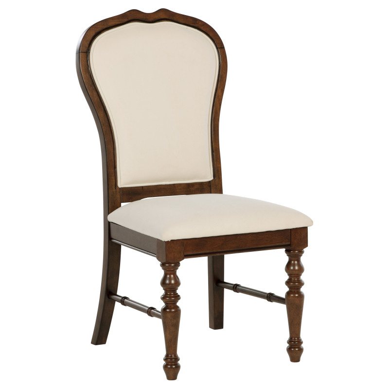 109402 Landon Upholstered Dining Side Chair Rich Brown