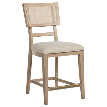 109389 Kailani Radio Weave Cane Counter Dining Side Chair Beige Oak
