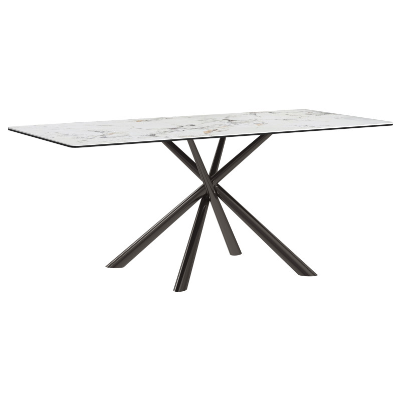 109371 Carvell Rectangular Sintered Stone Dining Table Mirage White