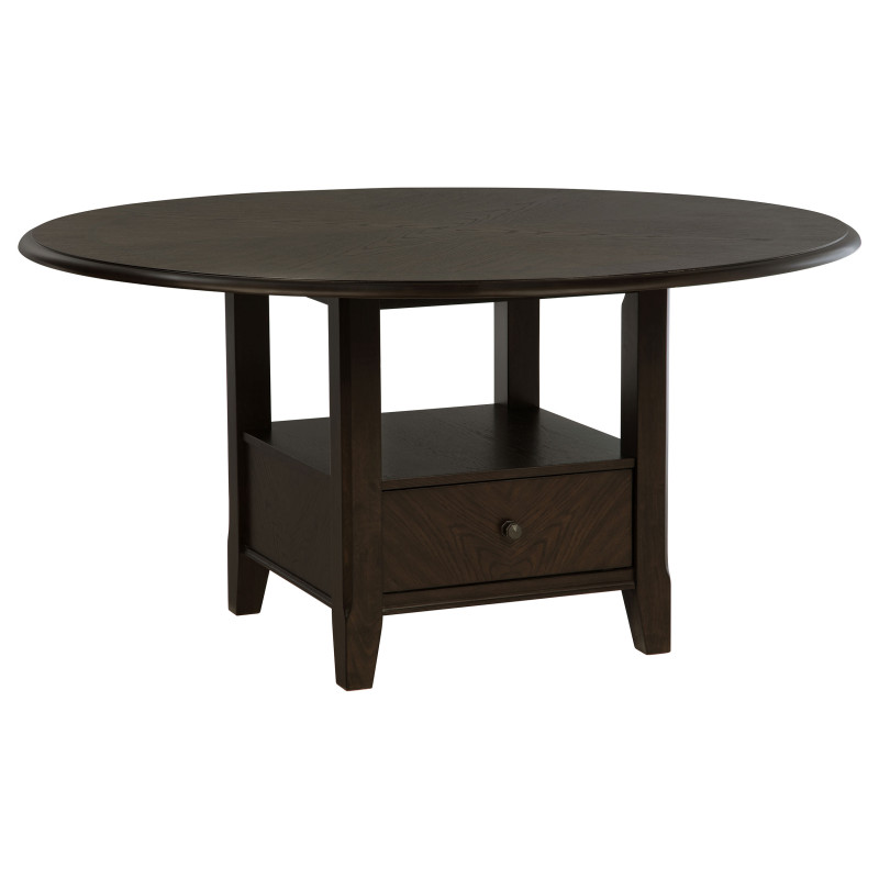 115100 Twyla 60-inch Round Dining Table with Drawer Dark Cocoa