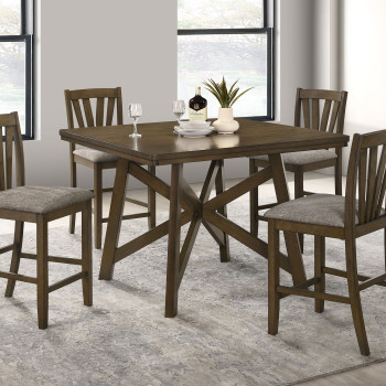 109178-S5 Canfield 5-piece 47-inch Counter Height Dining Set Brown