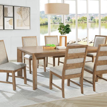 109101-S7 Bruner 7-piece 72-inch Rectangular Dining Set Natural Brown