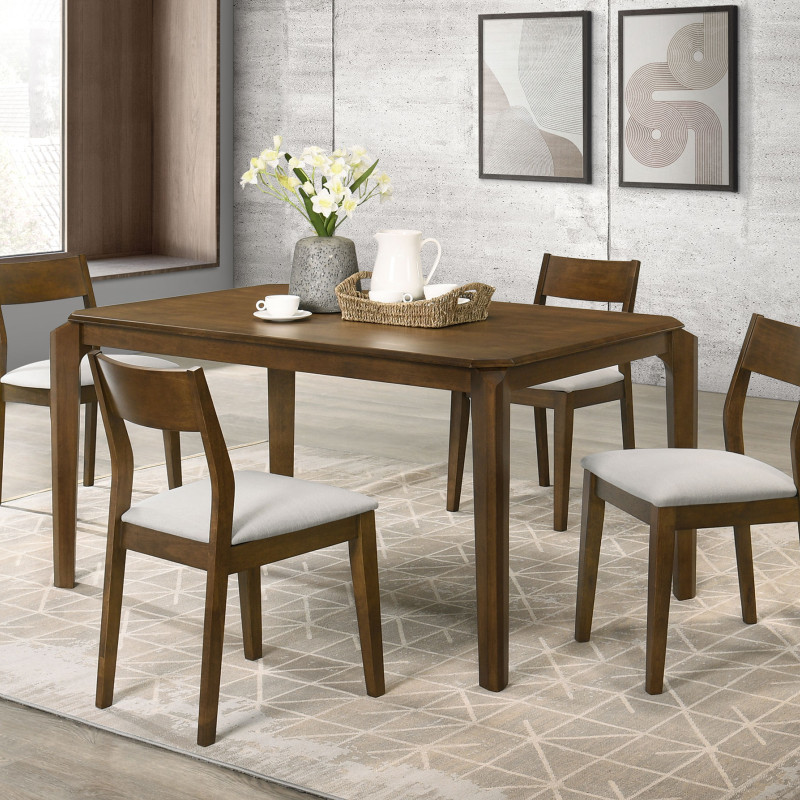 108921-S5 Almonte 5-piece 59-inch Rectangular Dining Set Dark Brown
