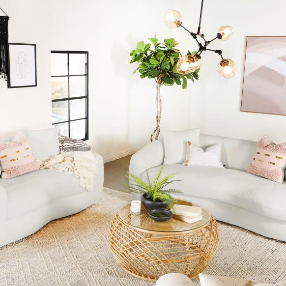 509871-S2 Isabella 2-piece Upholstered Tight Back Living Room Set White