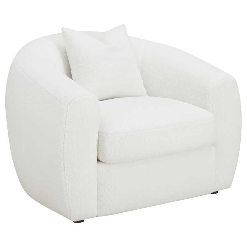 509873 Isabella Upholstered Tight Back Chair White