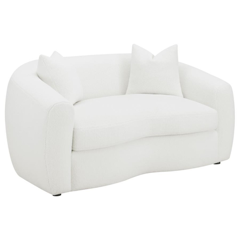 509872 Isabella Upholstered Tight Back Loveseat White