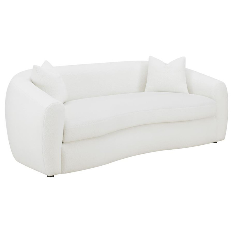 509871 Isabella Upholstered Tight Back Sofa White