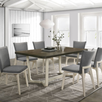 108681-S7 Biloxi 7-piece 71-inch Rectangular Dining Set Greyish Brown