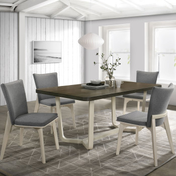 108681-S5 Biloxi 5-piece 71-inch Rectangular Dining Set Greyish Brown
