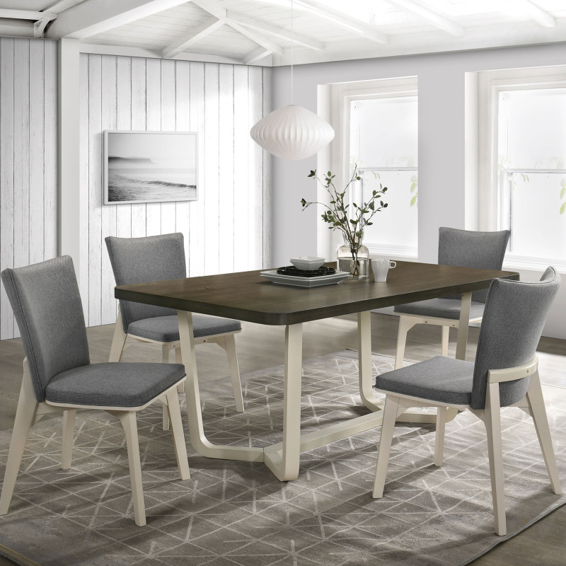 108681-S5 Biloxi 5-piece 71-inch Rectangular Dining Set Greyish Brown