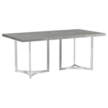 108121 Sterling 72-inch Rectangular Dining Table Grey Faux Marble
