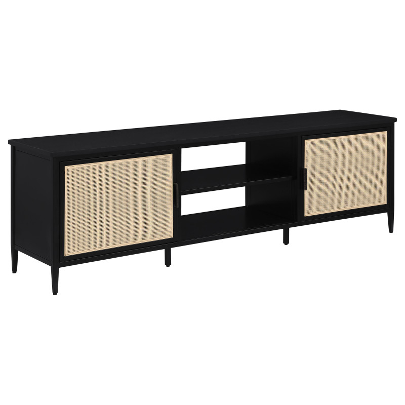 710034 Amherst 2-door 70-inch Metal TV Stand Media Console Black