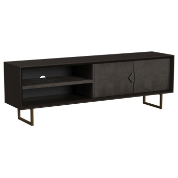 703003 Marsden 2-door Wood 70″ TV Stand Charcoal Black