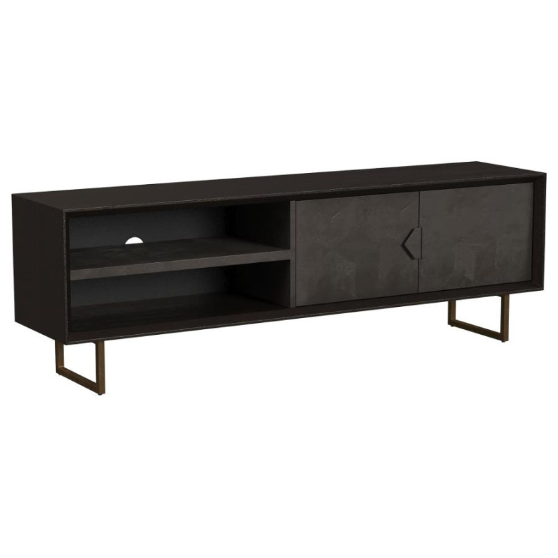 703003 Marsden 2-door Wood 70″ TV Stand Charcoal Black