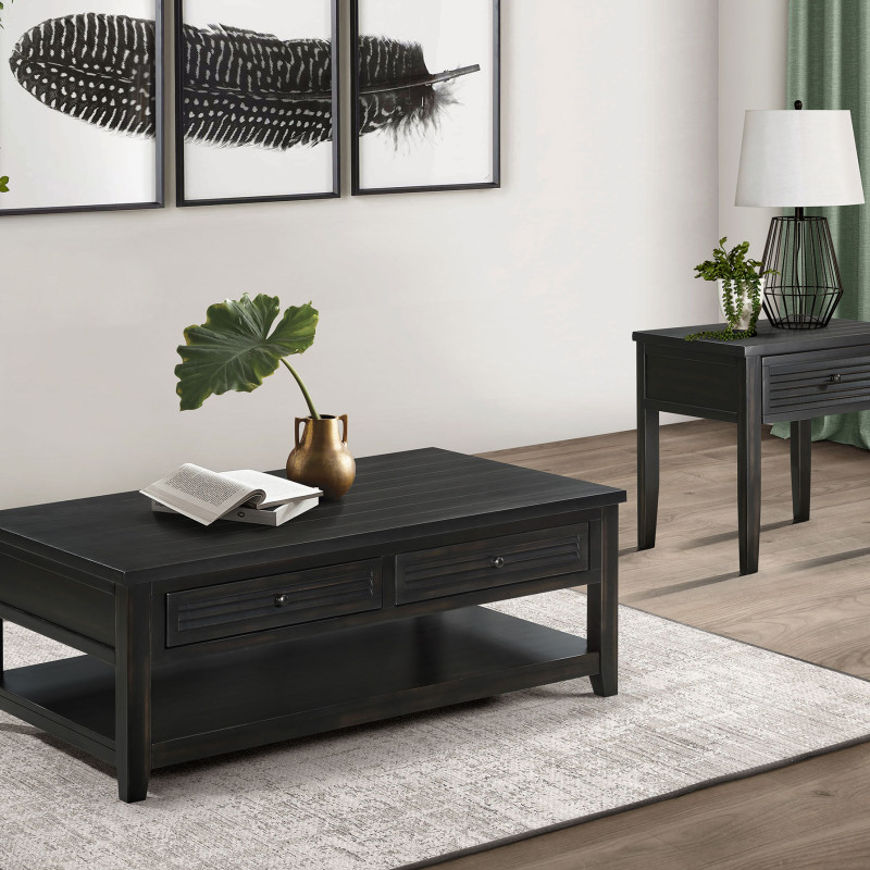 710578 Concord 2-drawer Rectangular Coffee Table Distressed Java