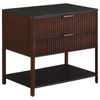 930221 Zimmerlee 2-drawer Side Table with Shelf Rust Brown