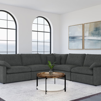 609530P Collins 5-piece Modular Power Reclining Sectional Dark Grey