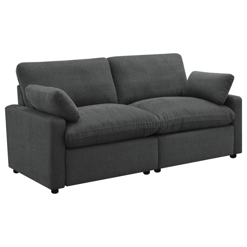 609532P Collins Modular Power Loveseat Dark Grey