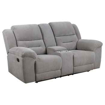 602552 Gilson Chenille Upholstered Reclining Loveseat Grey