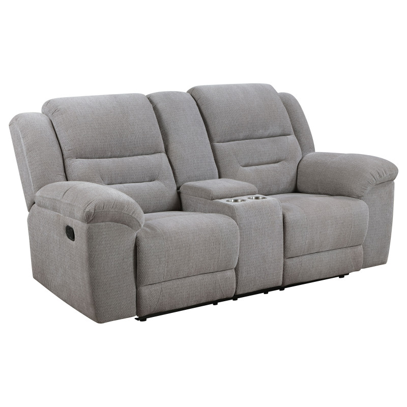 602552 Gilson Chenille Upholstered Reclining Loveseat Grey