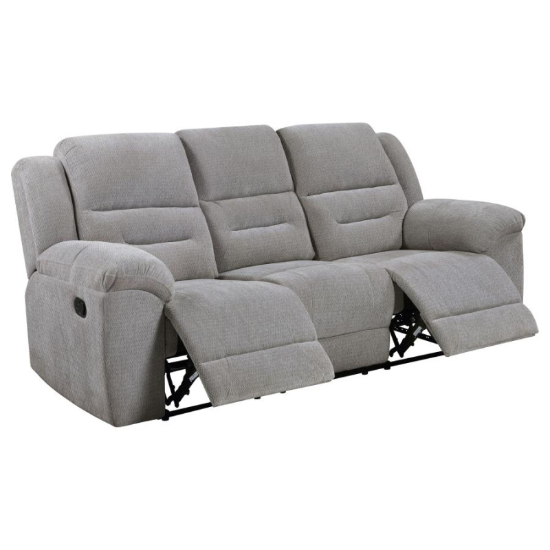 602551 Gilson Chenille Upholstered Reclining Sofa Grey