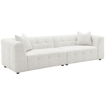 504850 Everly Boucle Upholstered Extra Long Sofa Off White