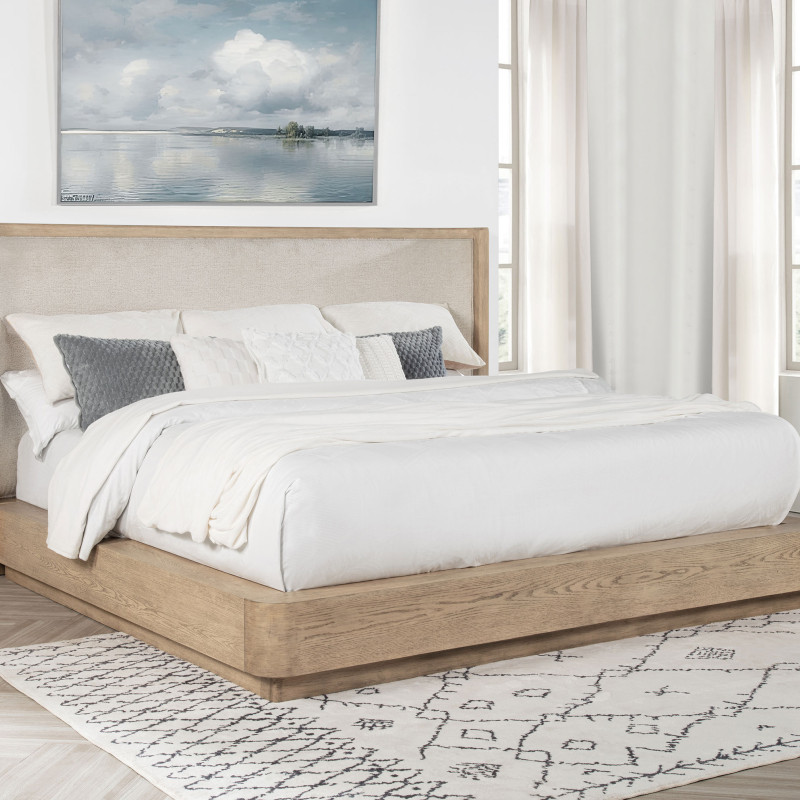 225041Q Kailani 49-inch Queen Wingback Bed Beige Oak