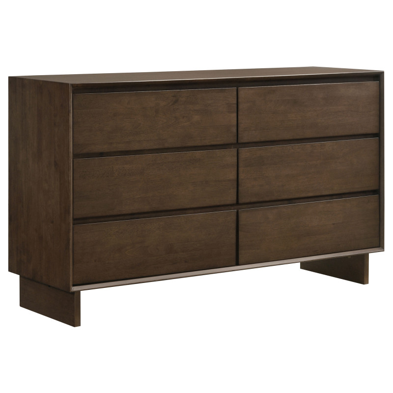 225013 Glenwood 6-drawer Dresser Cabinet Warm Brown