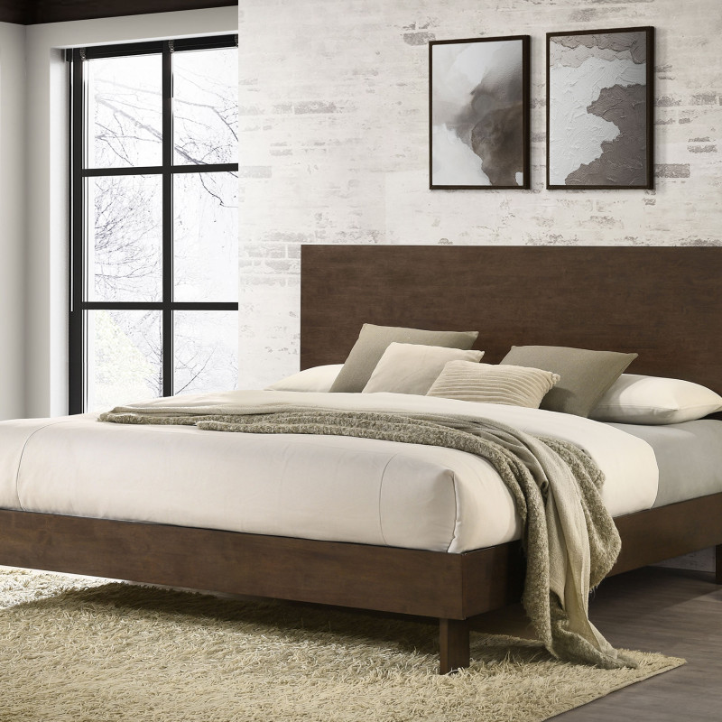 225011Q Glenwood 48-inch Queen Platform Panel Bed Warm Brown
