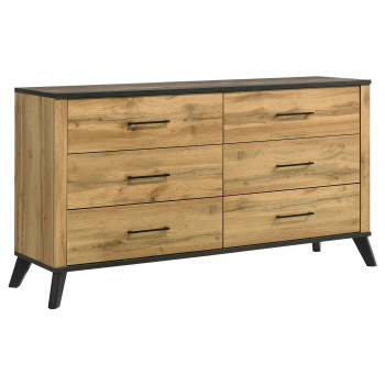 225003 Kaywood 6-drawer Dresser Cabinet Natural Pine