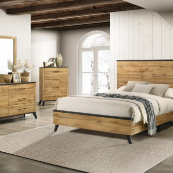225001F-S4 Kaywood 4-piece Full Bedroom Set Natural Pine