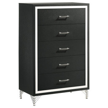 224995 Lucia 5-drawer Bedroom Chest of Drawers Black