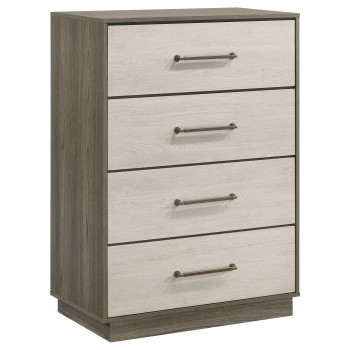 224985 Fenwick 4-drawer Chest of Drawers Grey Oak