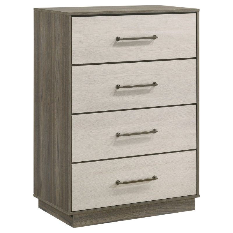 224985 Fenwick 4-drawer Chest of Drawers Grey Oak