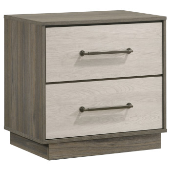 224982 Fenwick 2-drawer Nightstand Bedside Table Grey Oak