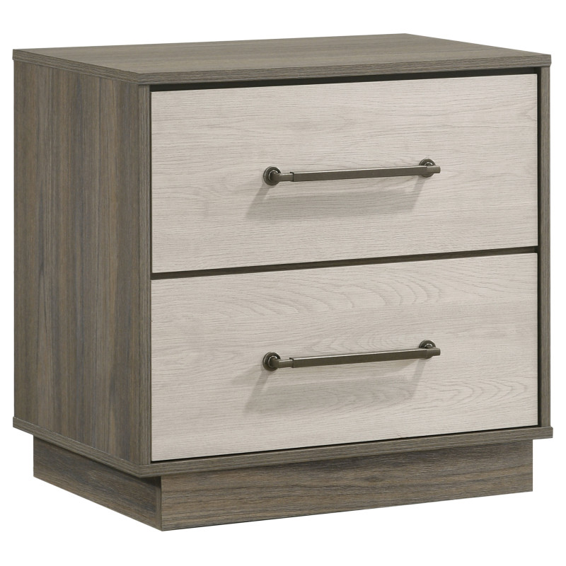 224982 Fenwick 2-drawer Nightstand Bedside Table Grey Oak