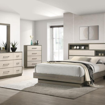 224981KE-S4 Fenwick 4-piece Eastern King Bedroom Set Grey Oak