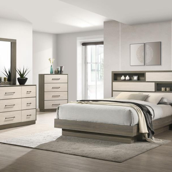 224981KE-S5 Fenwick 5-piece Eastern King Bedroom Set Grey Oak