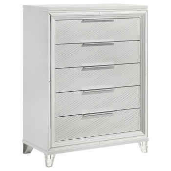 224965 Marmore 5-drawer Bedroom Chest of Drawers White
