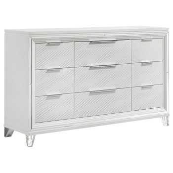224963 Marmore 9-drawer Dresser Cabinet White