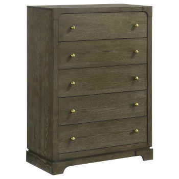 224935 Gran Park 5-drawer Bedroom Chest of Drawers Dark Cocoa