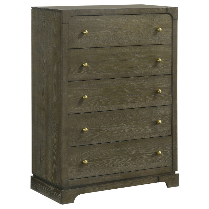 224935 Gran Park 5-drawer Bedroom Chest of Drawers Dark Cocoa