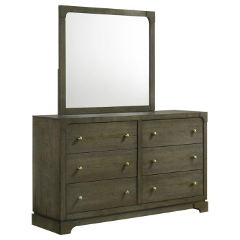 224933M Gran Park 6-drawer Dresser and Mirror Dark Cocoa